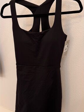 BYLT Basics Black Racerback Dress with built in bra and shorts with pockets